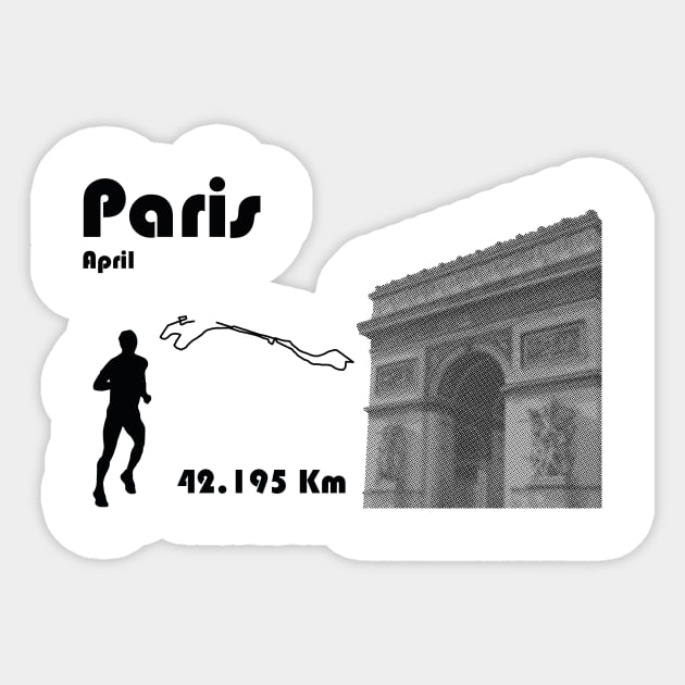 Paris marathon Sticker by CTinyFactory